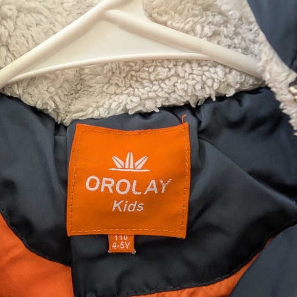 Orolay Kids Jacket 4-5Y Duck Down Filling Navy Blue - Picture 5 of 6